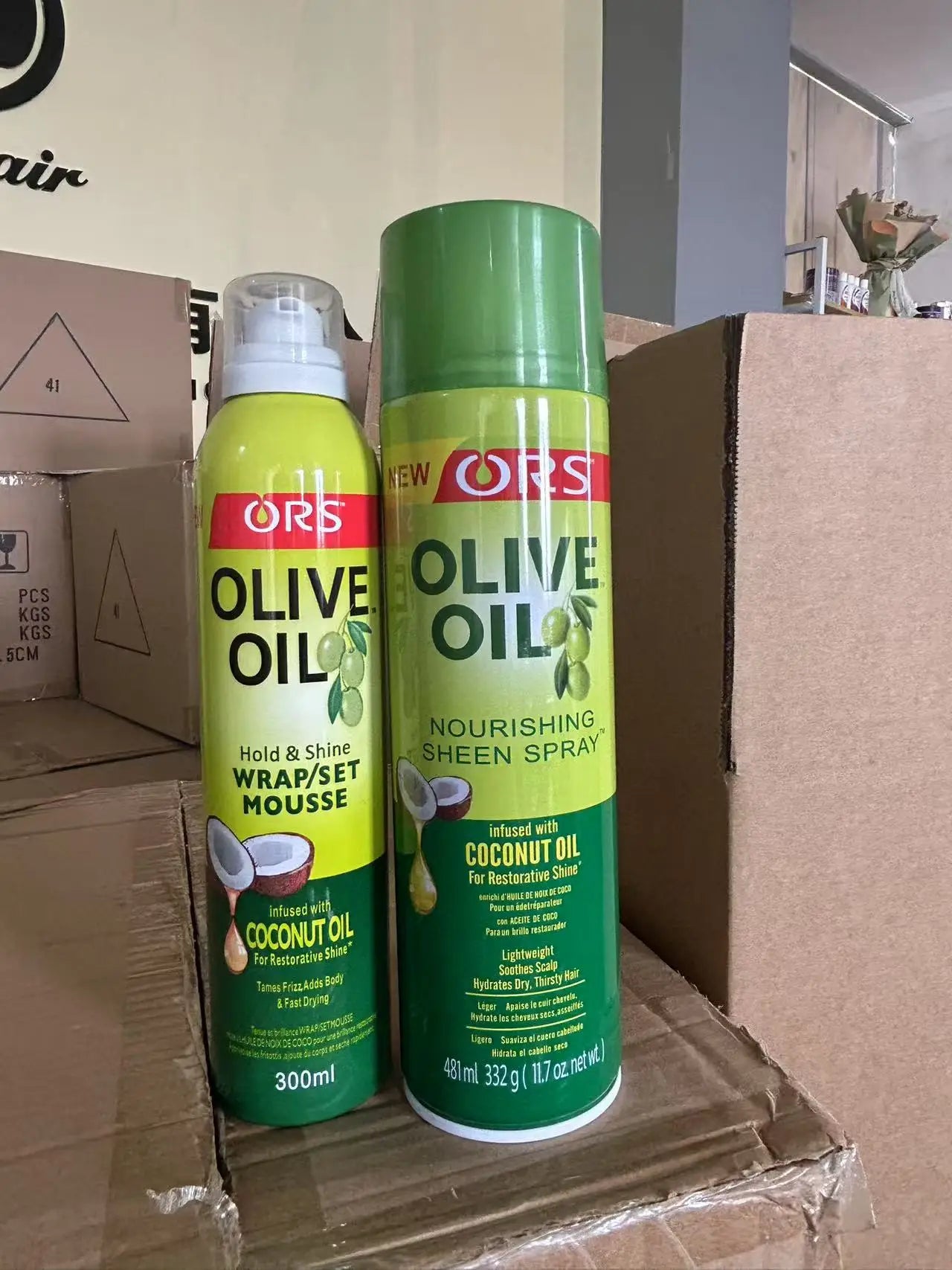 Olive Oil Nourishing Sheen Spray Oil Hair Products Coconut Oil Smoothing Moisturizing Hair Olive Origin 11.7 OZ 10pcs 472g/350g