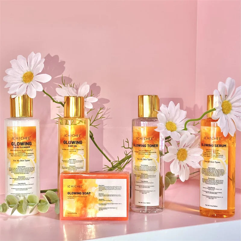 Black Skin Care Products All Natural Glowing Turmeric Private Label Skincare Set Glowing Skin Products with Low Price White Skin