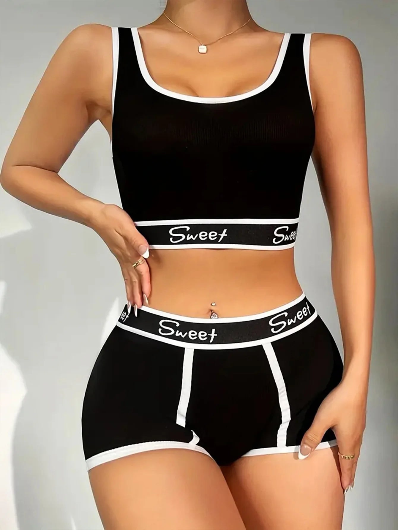 Women's Breathable Solid Sport Lingerie Set Comfort Yoga Bra Panty Everyday Fashionable Seamless Support Underwear