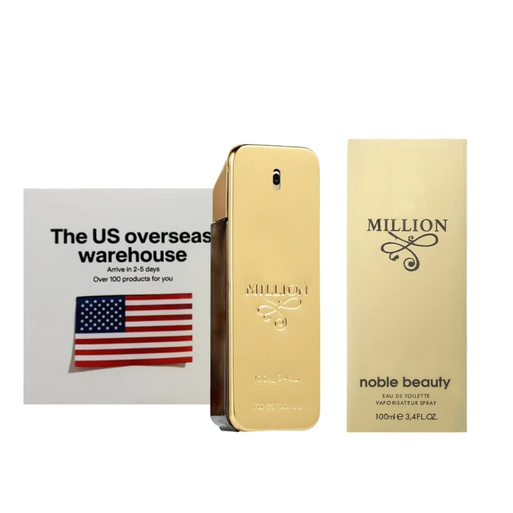 MOXU US Stock 2-5 Days High Quality 100ml EDT Million Luxury Men Perfume Long Lasting Lucky Perfume Spray Fast Delivery