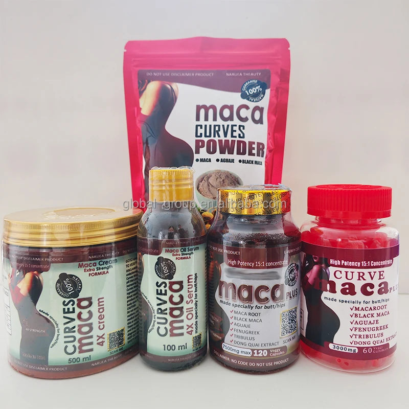 Hot Sale the Best Maca Supplement for Big and Round Buttock Booty Hip up Butt Enlargement Protein Powder and Capsule Set