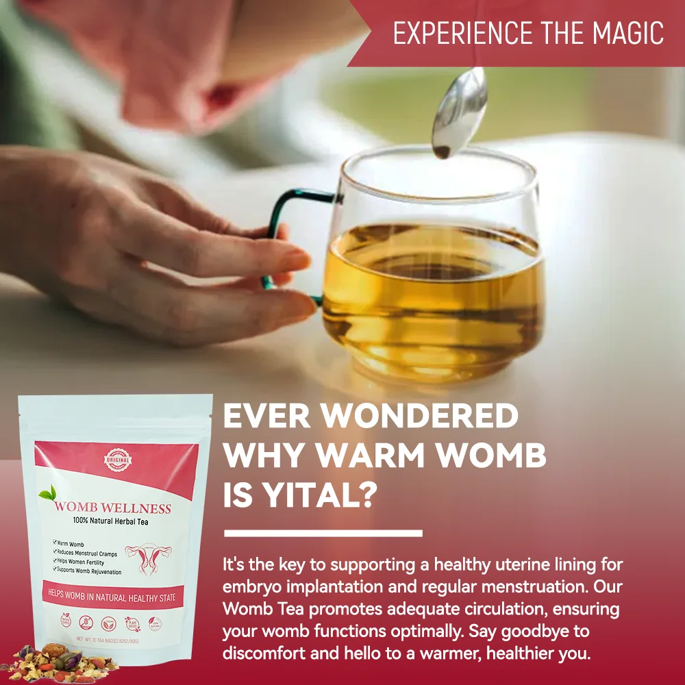 Chinaherbs Natural Womb Tea Female Period Menstrual Cramps Warmer Hormone Balance Glowing Beauty Care Packaged in Bag
