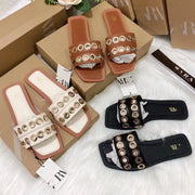 New Style Perforated Flat Fallow Slipper For Women shoes