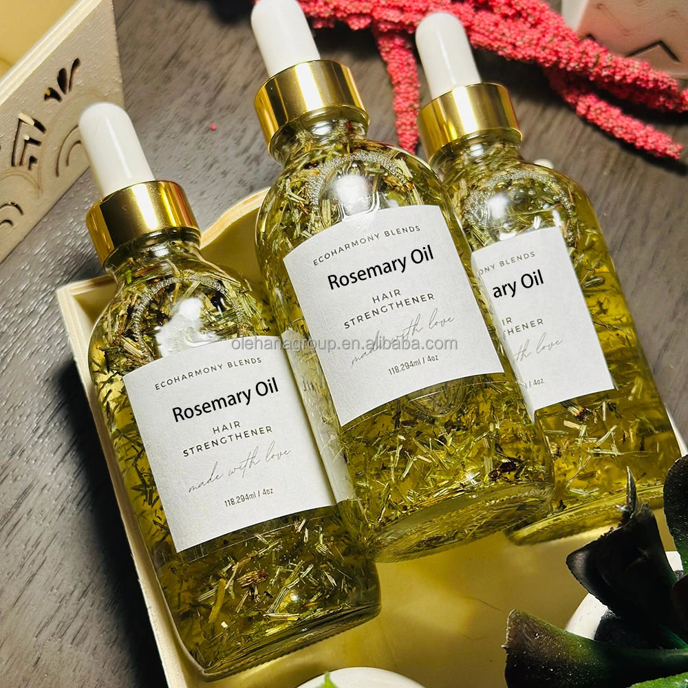 Private Label Homemade Herbal Vegan Olive Jojoba Castor Rosemary Avocado and Peppermint Hair Growth Oil for Men