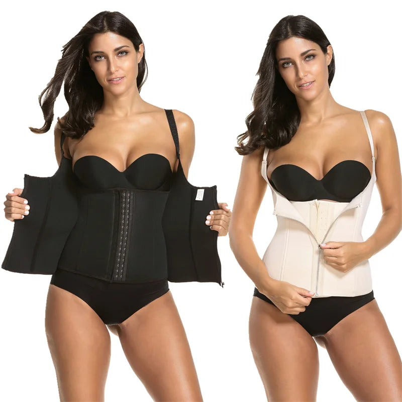 Hot Selling Women Plus Size Slimming Latex Corset Top Waist Trainers and Shape Wear With Zipper