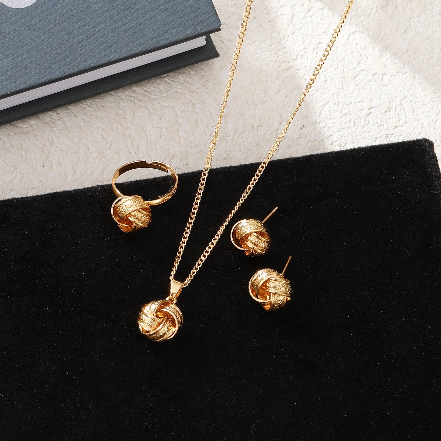 KISSWIFE Hot Sale Heart Pendant Necklace Earrings Set for Women Girls Jewelry Set
