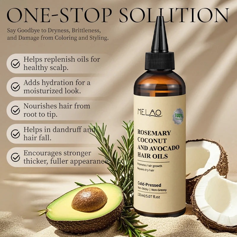 Rosemary Essential Hair Loss Oil Growth Oil Hair Strengthening Dandruff Itchy Deep Rosemary Coconut Avocado Hair Oil