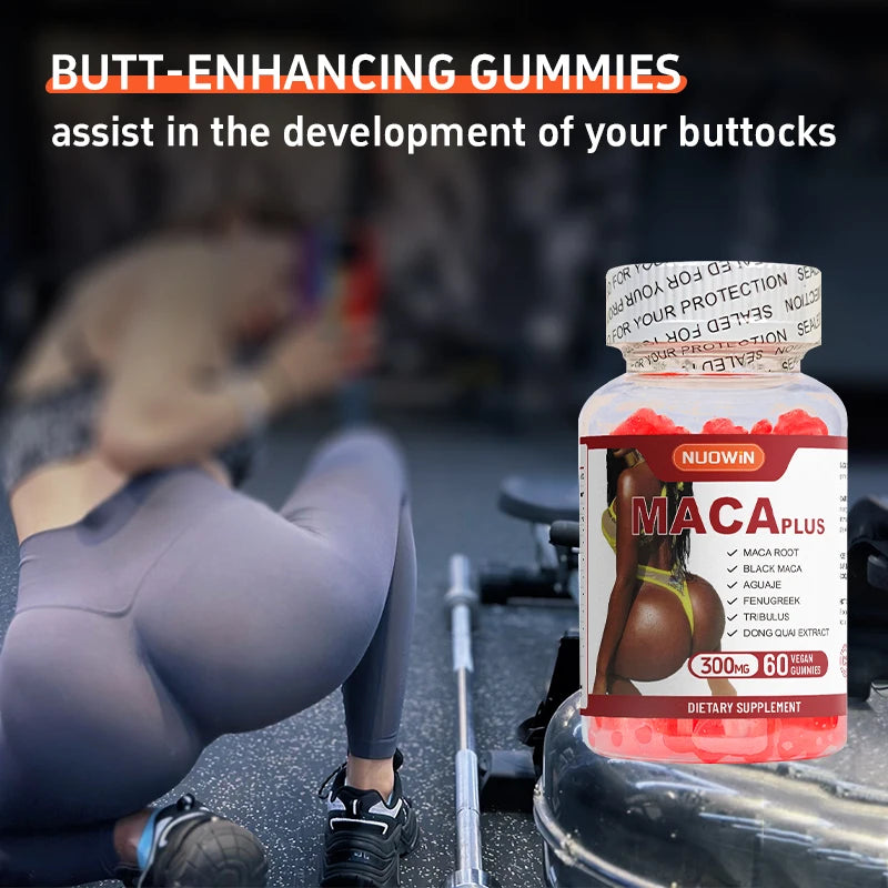 Maca Gummies for Women Natural Vegan Formula for Booty Enhancement BBL Effect for Adult Use