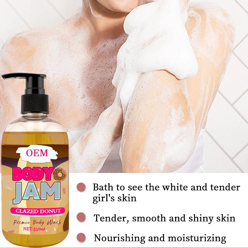 Custom Body Jam Fragrance Shower Gel Organic Deep Skin Care Cleaning Kids and Adult Kojic Acid  Exfoliate Whitening Body Wash