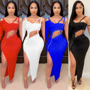 CX5054 Classics Fashion Sexy Dresses Club Wear Soft Woman Bodycon Cut Out Party Dress