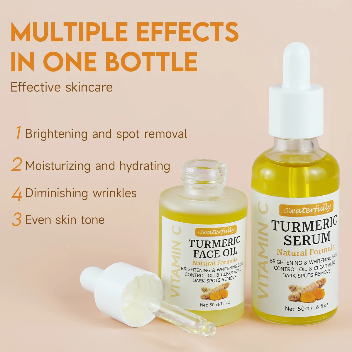 New Design Factory Custom logo 5 in 1 Whitening Vitamin c Tumeric Skin Care Set Face Care for Women Face Care