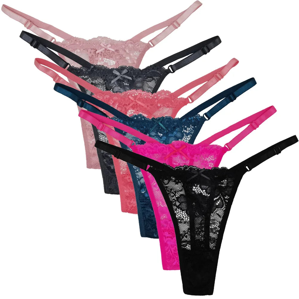 Wholesale Cheap Sexy Thong Women Panties Lace Underwear Women G-String Solid Color Female Underpants  Women Underwear