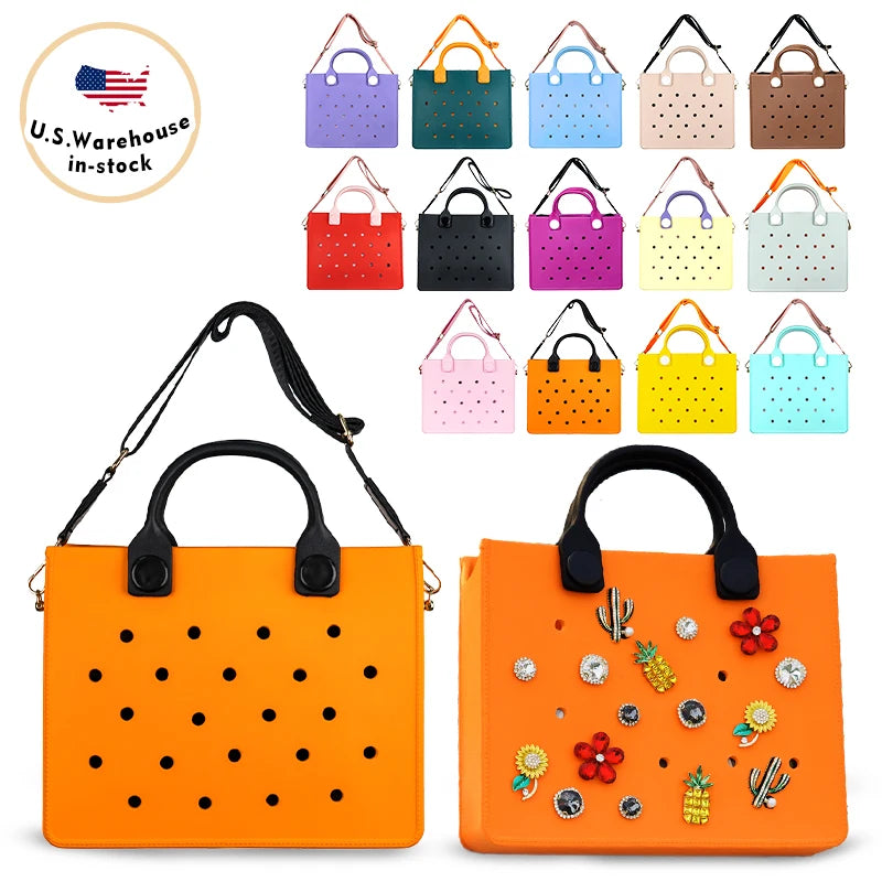 New Arrival Waterproof EVA Large Tote Bags With Shoulder Strap Wholesale Diy Colorful Handbag for Women Hand Tote Bag in Bulk