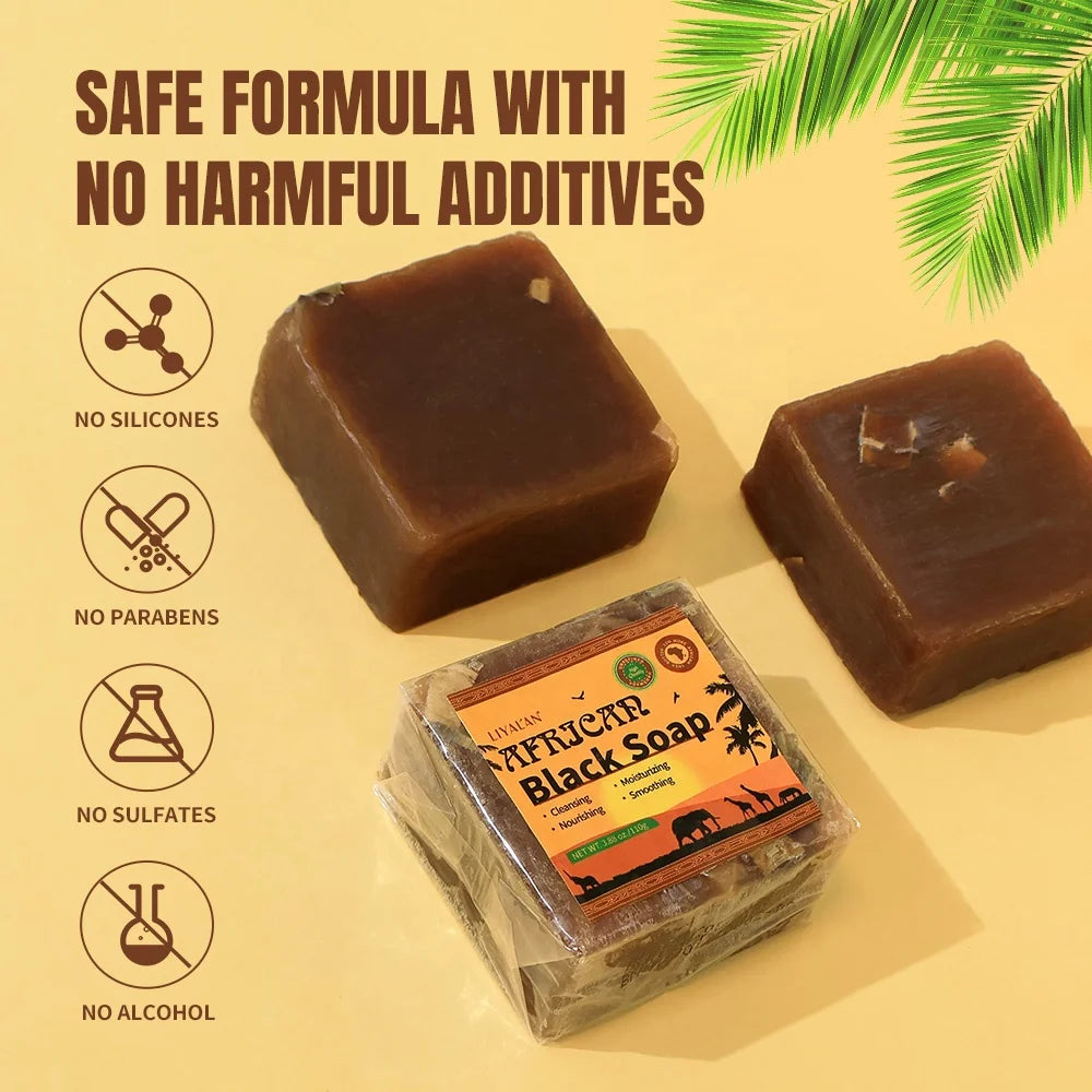 Private Label Face Body Whitening Lighten Dark Spots Blemish Acne Organic African Black Soap