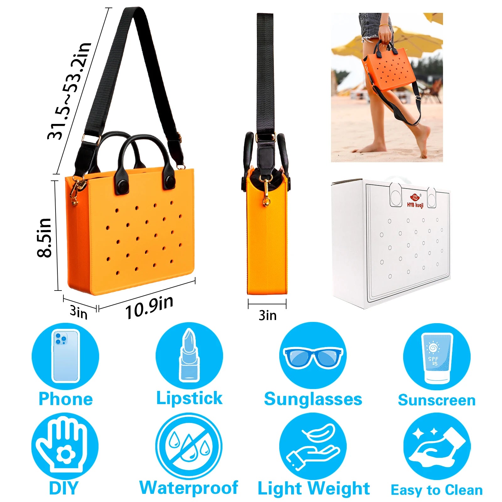 New Arrival Waterproof EVA Large Tote Bags With Shoulder Strap Wholesale Diy Colorful Handbag for Women Hand Tote Bag in Bulk