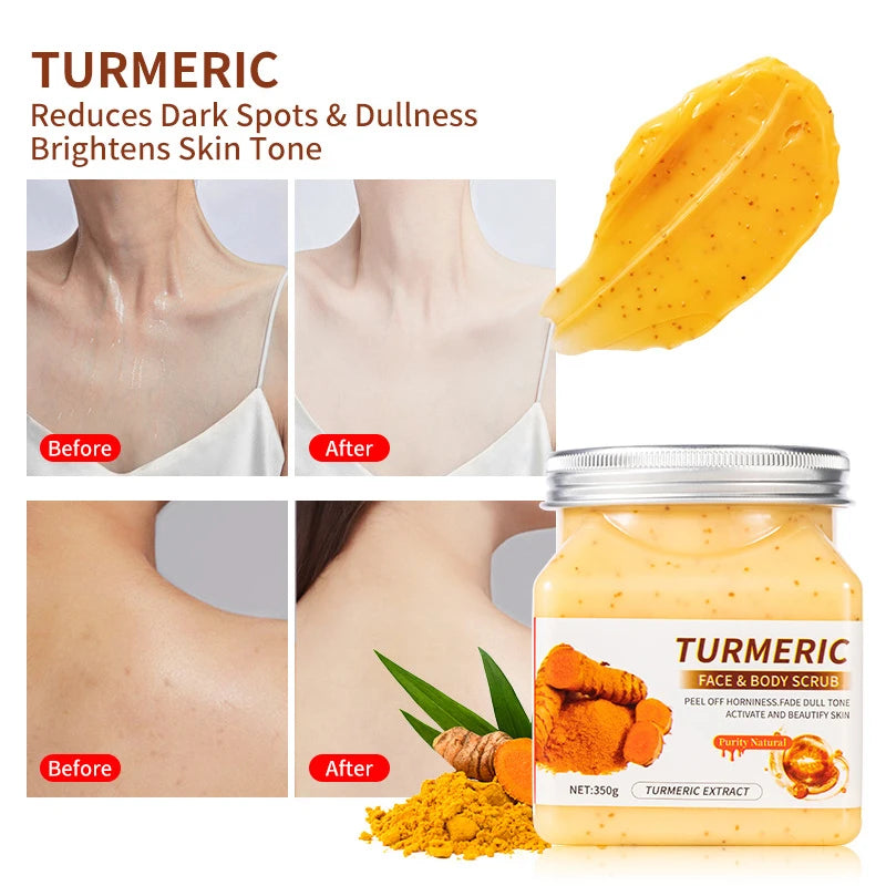 Hot Selling 350g Private Label Kojic Acid Sugar Scrub Mango Aloe Vera Coconut Turmeric Face and Body Scrub