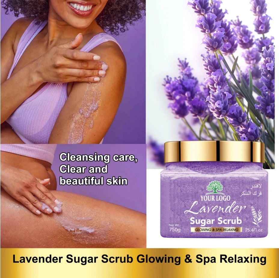 ROUSHUN Sugar Scrub with Vitamin C Lemon Coconut for Skin Cleansing Smoothing