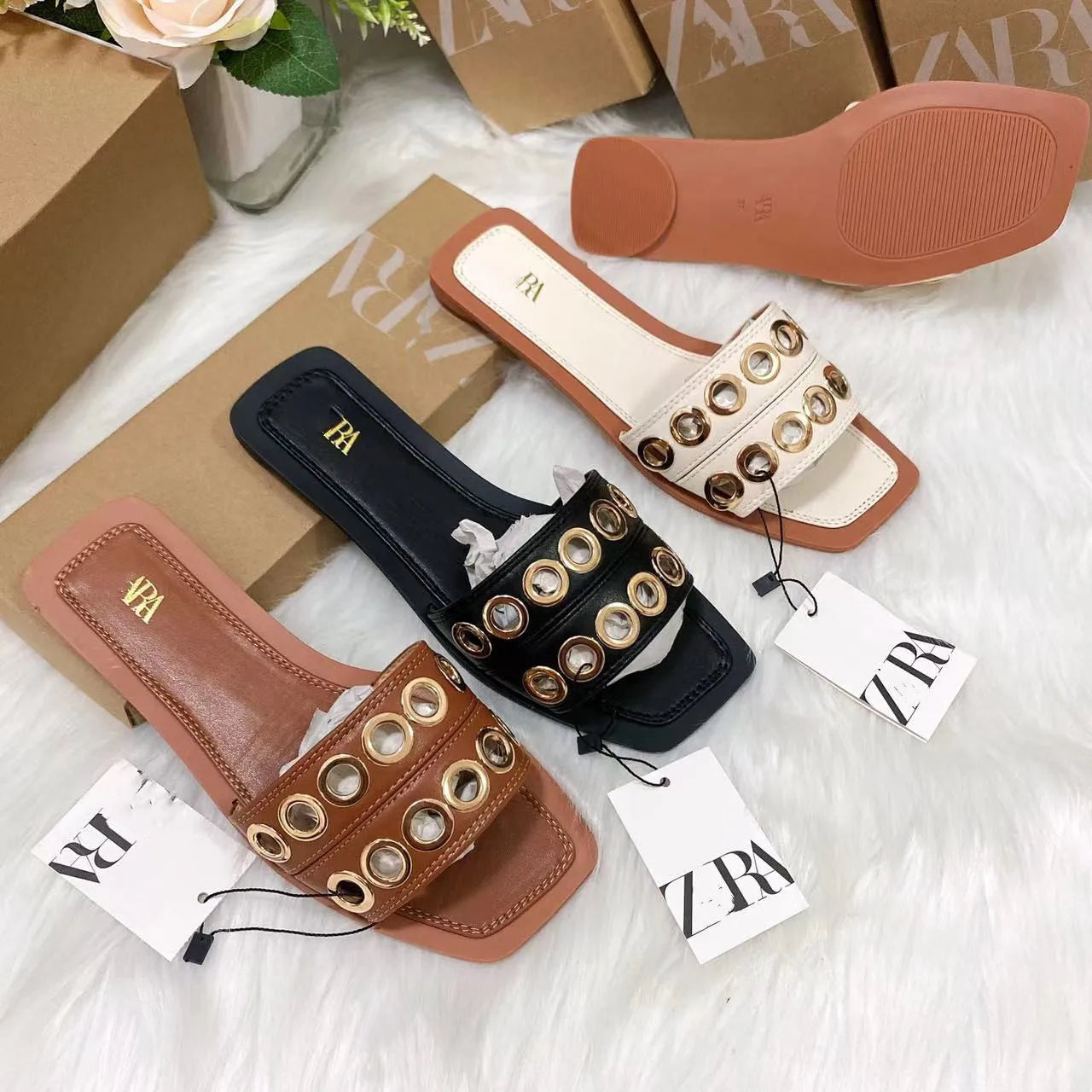 New Style Perforated Flat Fallow Slipper For Women shoes