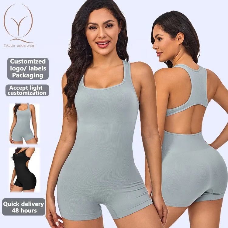 Wholesale Seamless Bodysuit for Women Tummy Control Shapewear Compression Open Back Sleeveless Slimming Body Shaper