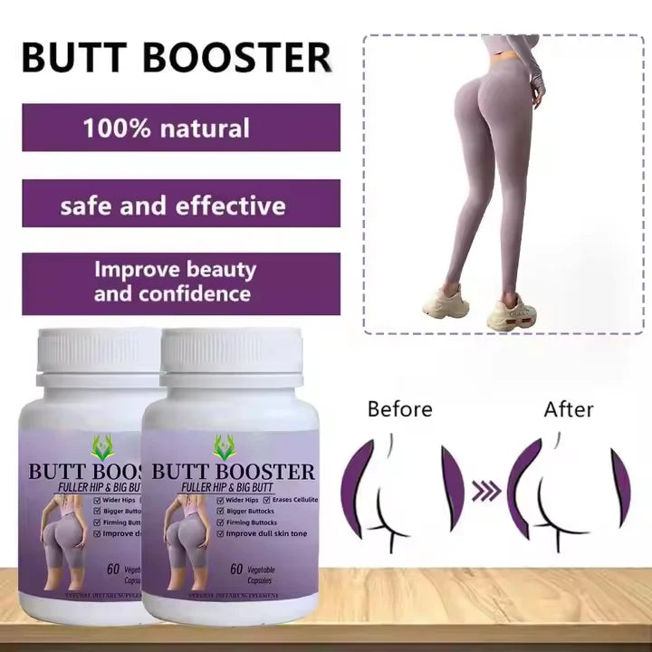 Pravite Label Butt Booster Capsules Herbal Supplement Hip Enlargement Pills Butt Stronger Rounder Booty Bigger Buttocks Capsules