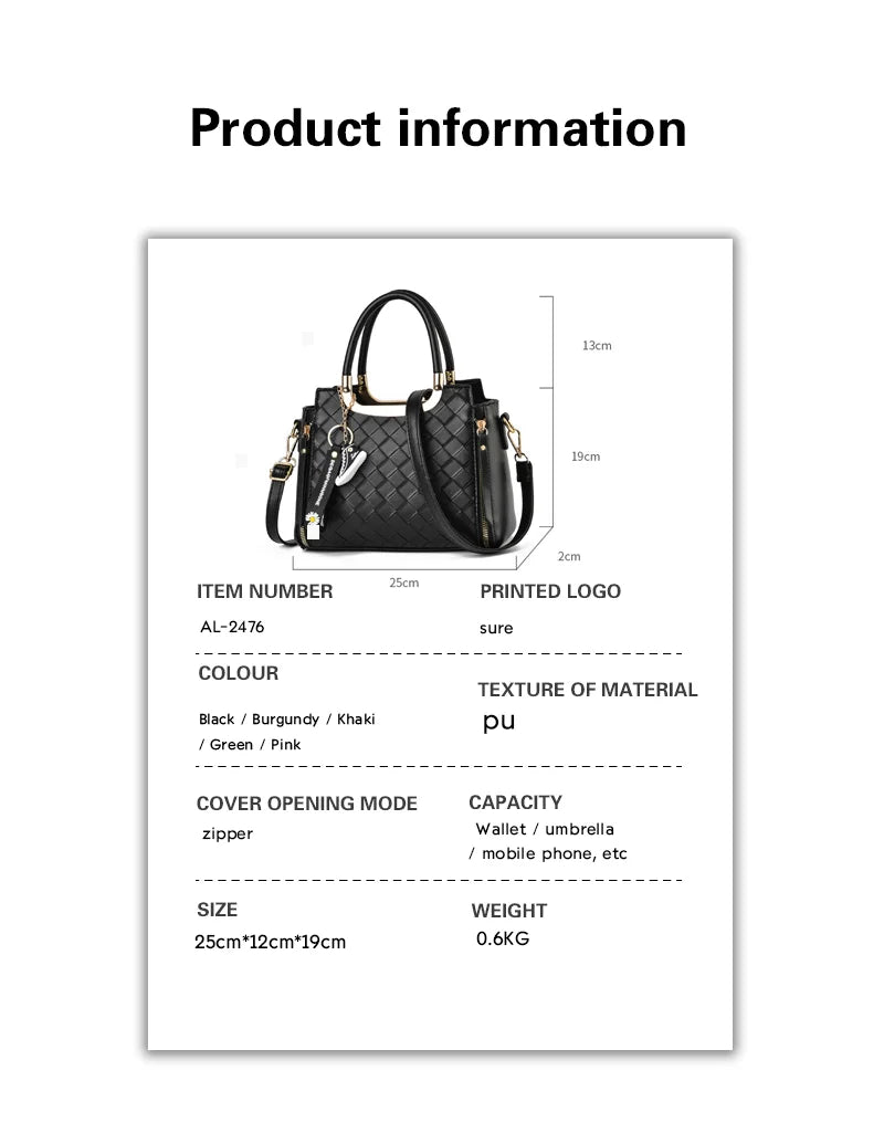 2025 Summer Collection Wholesale Fashion PU Leather Crossbody Shoulder Bag for Women Main Femme Cross Bags Handbag Bag for Women