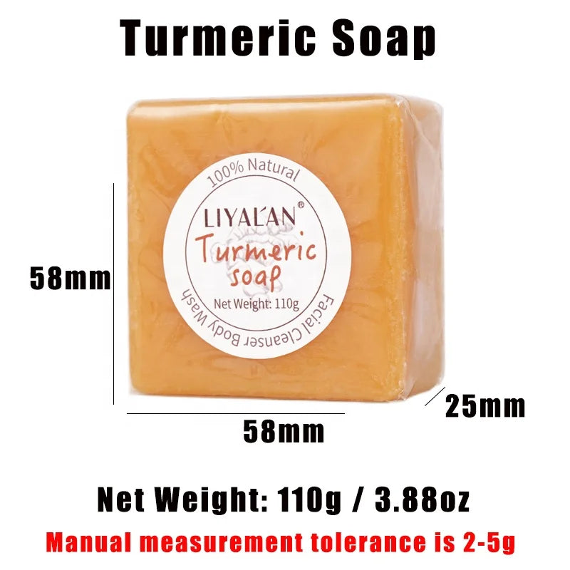 Turmeric Facial Dark Spots Remover Acne Lighten Hand Made Organic Tumeric Whitening Turmeric Soap