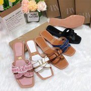 2025 Female Summer Beach Slippers Women Slides Slippers Outdoor Fashion Wear Flat Sandals Classic Ladies Babouches