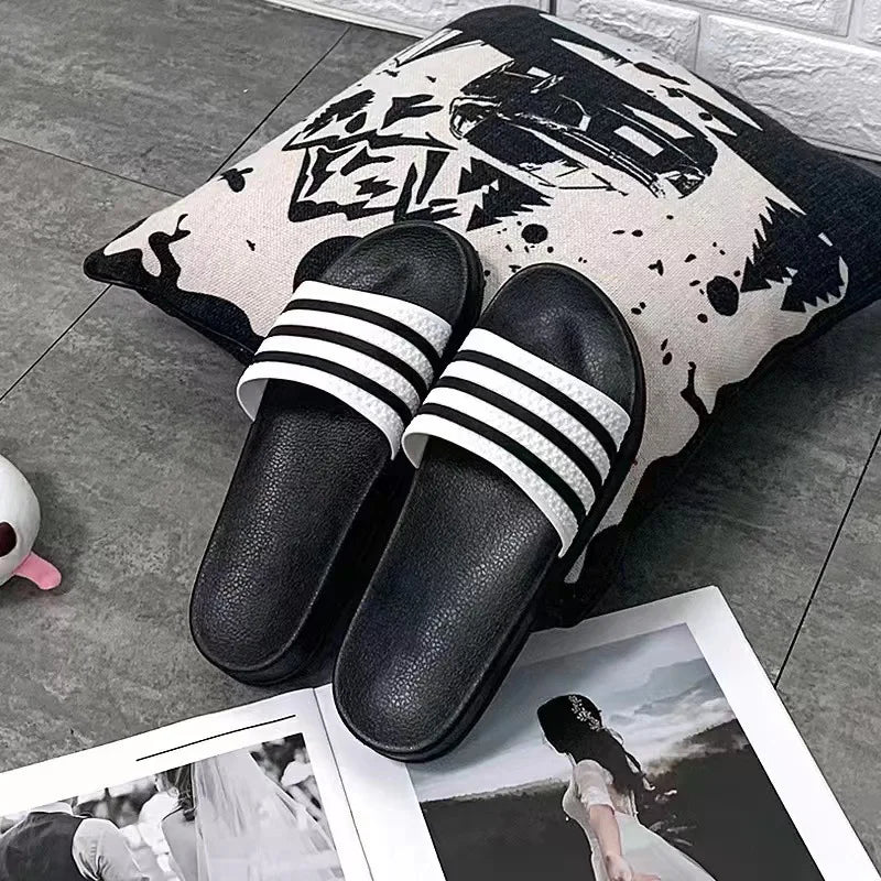 Wholesale 2024 Summer Non-Slip PVC Insole Slide Sandals Open Toe Home Flip Flops for Couples Outdoor Shoes for Slippers Women