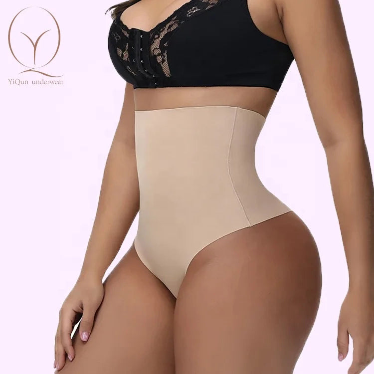 Hot Sale High Waist Women Thong Panty Shaper Seamless Slimmer Compression Traceless Seamless Nylon Tummy Control Panties
