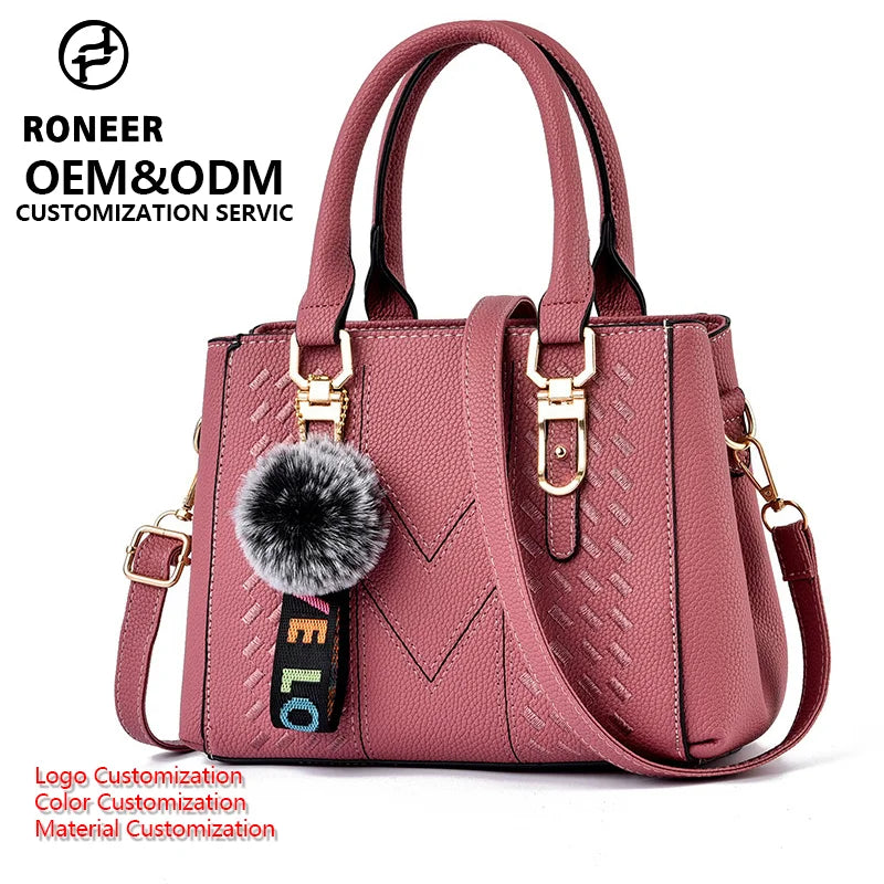 2025 New Summer Korean Style Women's Tote Bag Water Resistant PU Single Shoulder Cross Handbag with Zipper Closure for Woman
