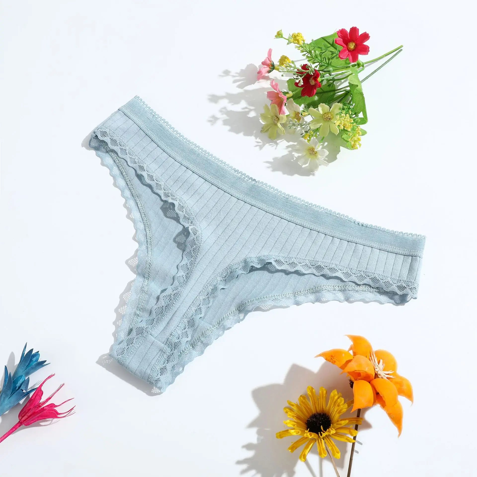 Women G-string Cotton Underwear Sexy Panty Female Comfort Underpants Thong Solid Color Lingerie Low Rise G-string Panties