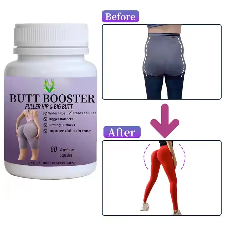 Pravite Label Butt Booster Capsules Herbal Supplement Hip Enlargement Pills Butt Stronger Rounder Booty Bigger Buttocks Capsules