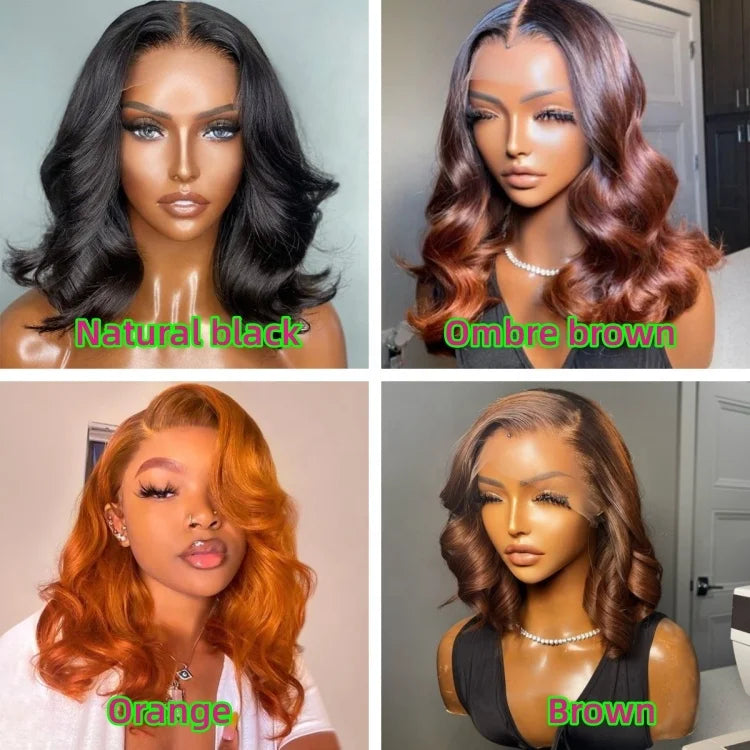 Short Loose Body Wave Wavy Lace Front Human Hair Wigs for Black Women Full Hd Lace Wig Human Hair Bob Wavy Human Hair Wigs