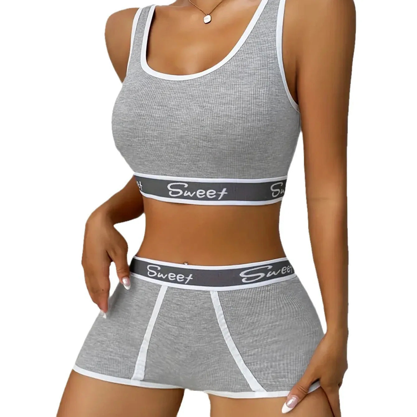Women's Breathable Solid Sport Lingerie Set Comfort Yoga Bra Panty Everyday Fashionable Seamless Support Underwear