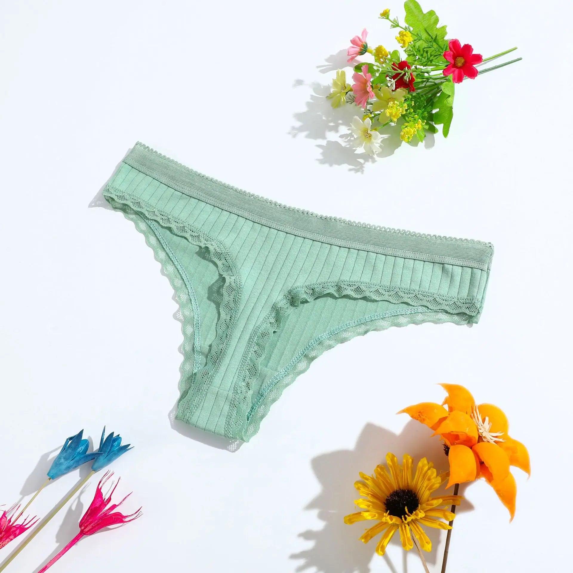 Women G-string Cotton Underwear Sexy Panty Female Comfort Underpants Thong Solid Color Lingerie Low Rise G-string Panties