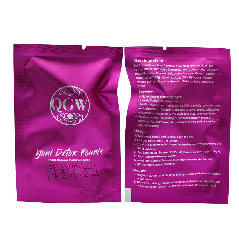100 % Herbal Vaginal Cleaner Detox Pearls Yoni Tightening Detox Pearls Cleanse Tampons Yoni Pearl