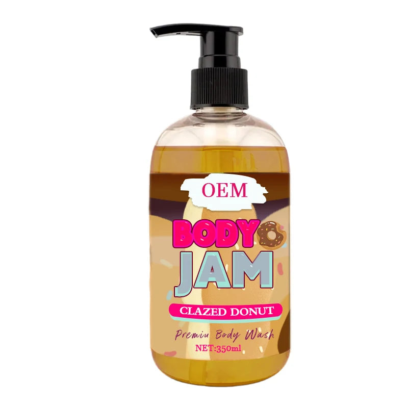 Custom Body Jam Fragrance Shower Gel Organic Deep Skin Care Cleaning Kids and Adult Kojic Acid  Exfoliate Whitening Body Wash