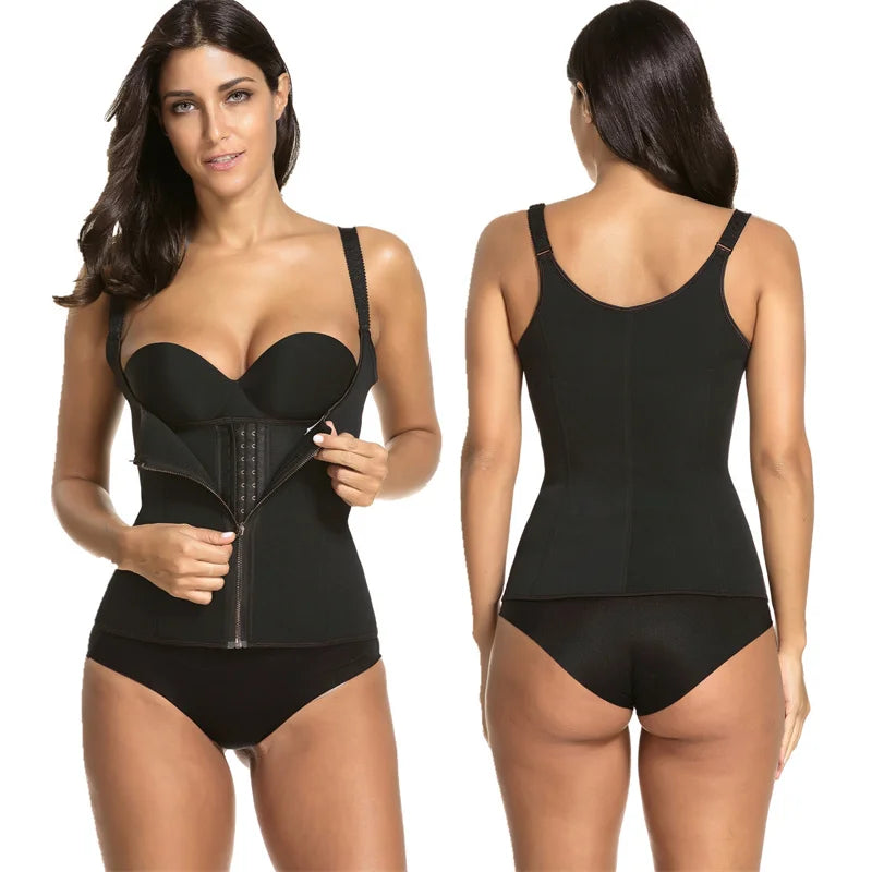 Hot Selling Women Plus Size Slimming Latex Corset Top Waist Trainers and Shape Wear With Zipper