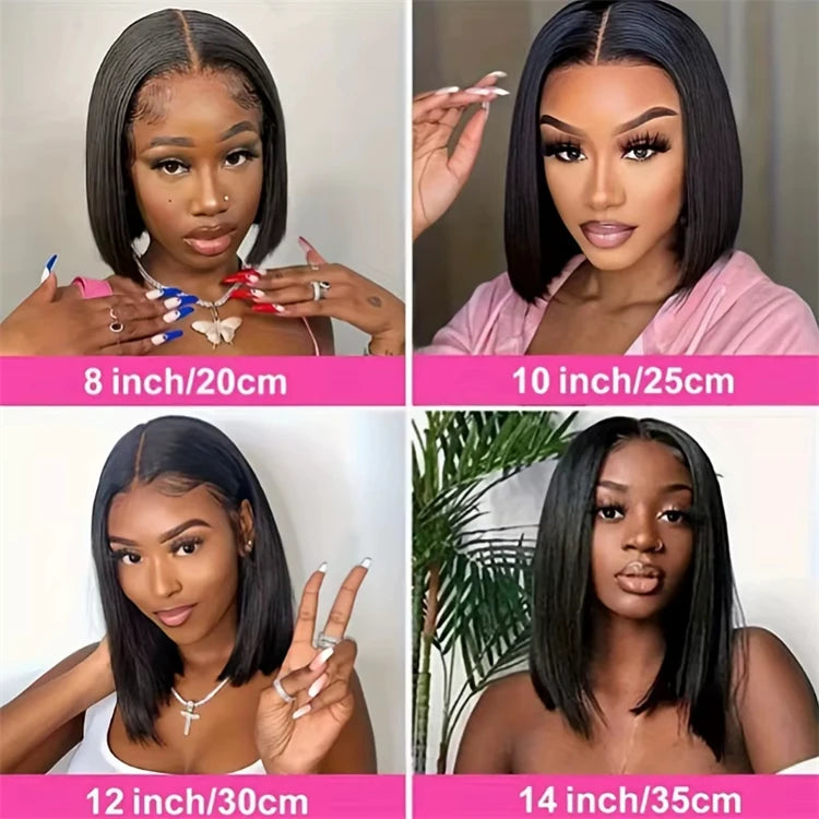 Cheap 4*4 Lace Closure Bob Wig Glueless Blend Human Hair Pre Cut 4x4 Lace Wigs Glueless Short Bob Closure Wigs 8-16 Inch