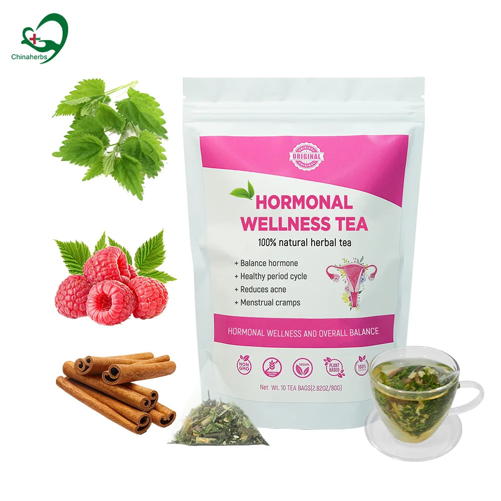 Chinaherbs Womb Tea Natural Plant Based Vegan Raspberry Ginger Spearmint Ashwagandha Female Fertility Hormone Wellness Tea