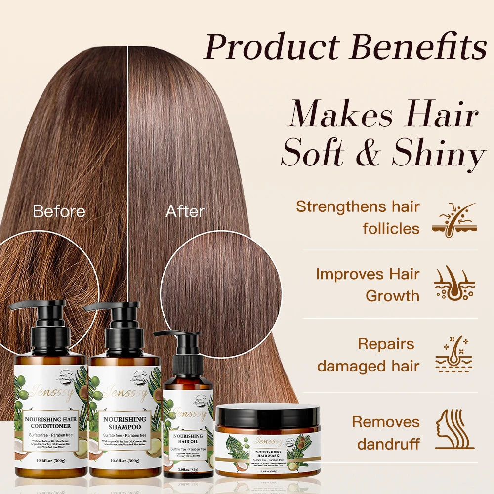 Sulfate Free Private Label Organic Aloe Vera Rice Hair Care Sets Growth Argan Oil Fluffy Anti-Dandruff Shampoo and Conditioner