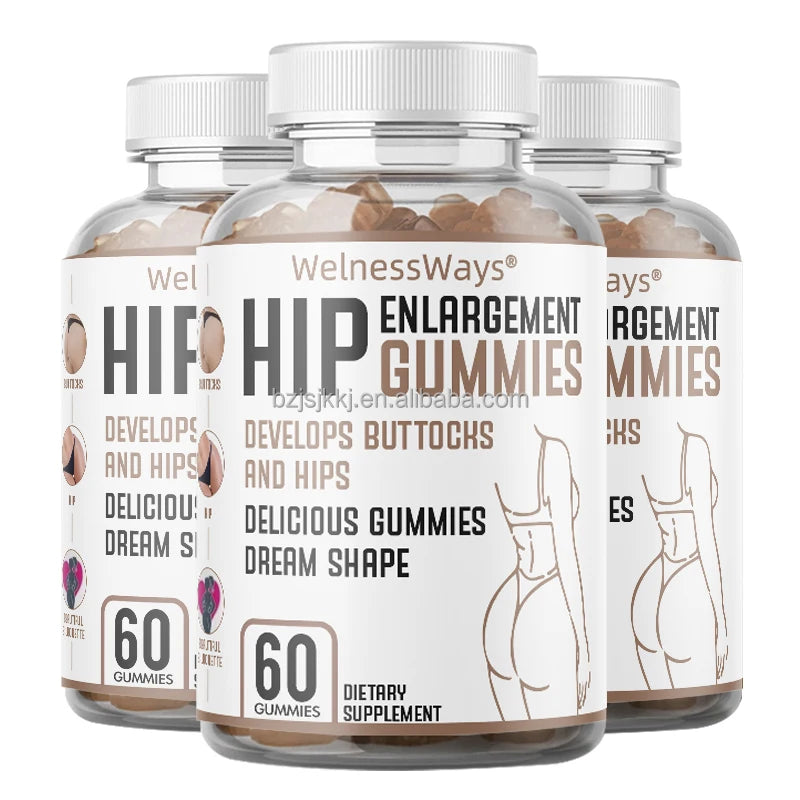 WelnessWays Hip Butt Enlargement Gummy BB Booty Gummies Pills Maca Buttock Enhancement Gummies for Women