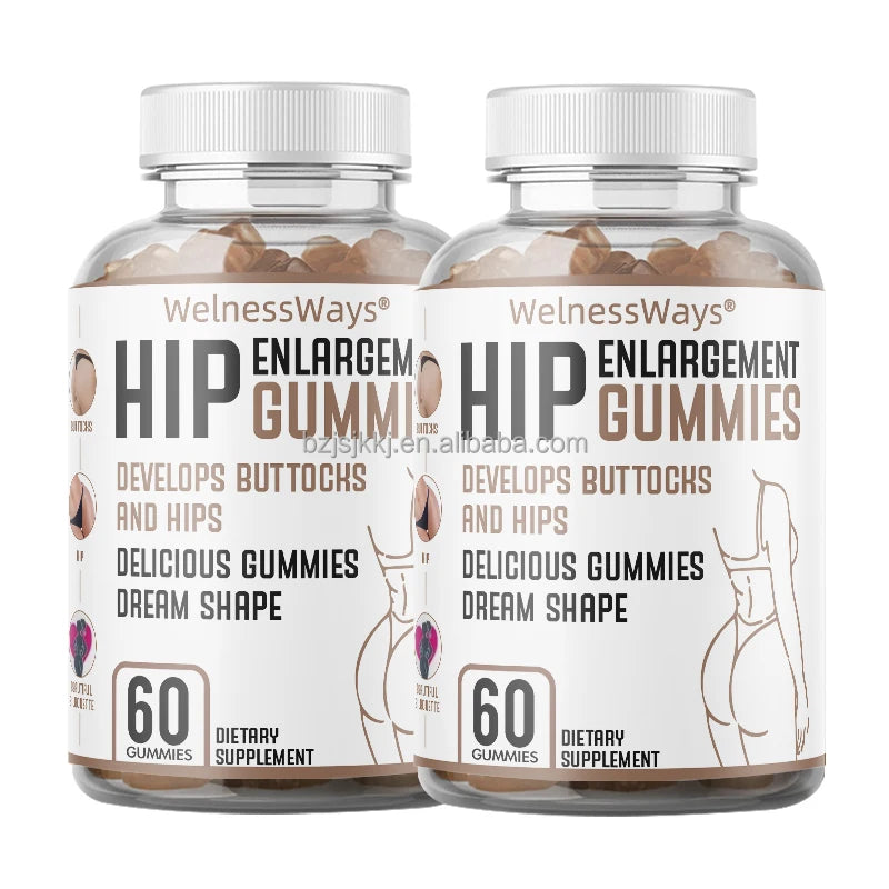 WelnessWays Hip Butt Enlargement Gummy BB Booty Gummies Pills Maca Buttock Enhancement Gummies for Women