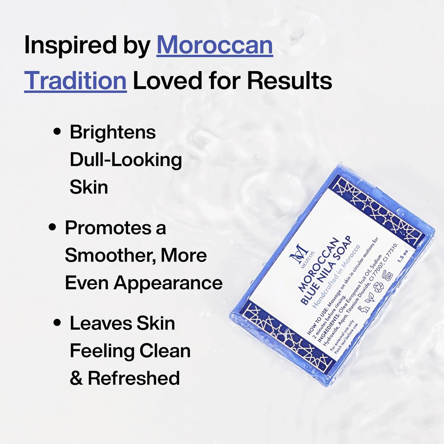Wholesale Organic Natural Moroccan Savon Nila Bleu Powder Black Soap Whitening Bar Soap for Dry Skin Moisturizing Cleansing