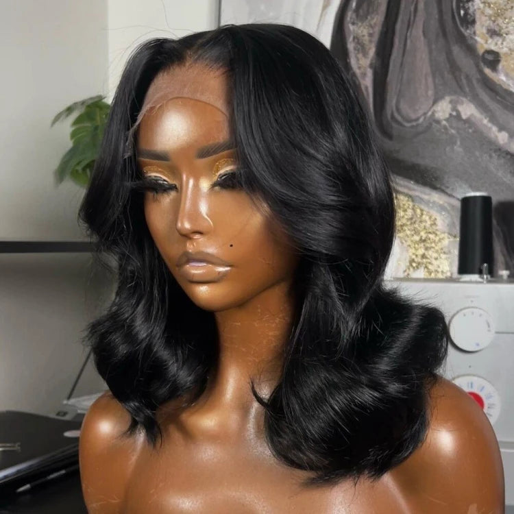 Short Loose Body Wave Wavy Lace Front Human Hair Wigs for Black Women Full Hd Lace Wig Human Hair Bob Wavy Human Hair Wigs